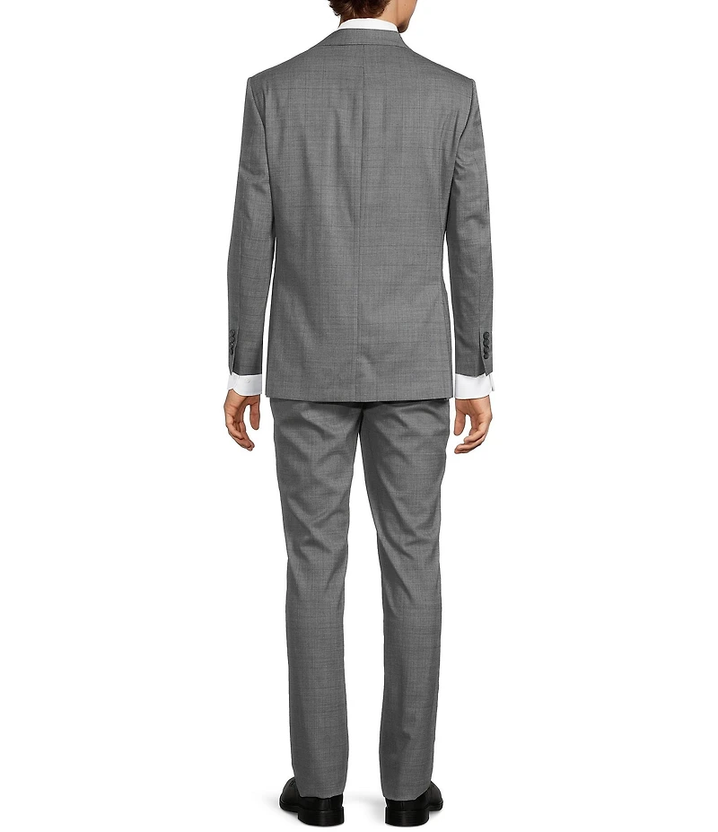Hickey Freeman Classic Fit Flat Front Tonal Windowpane 2 Piece Suit