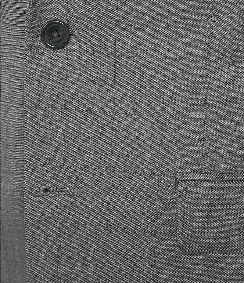 Hickey Freeman Classic Fit Flat Front Tonal Windowpane 2 Piece Suit