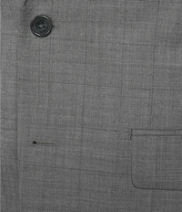 Hickey Freeman Classic Fit Flat Front Tonal Windowpane 2 Piece Suit