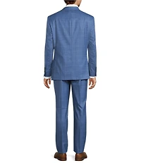 Hickey Freeman Classic Fit Flat Front Windowpane 2-Piece Suit