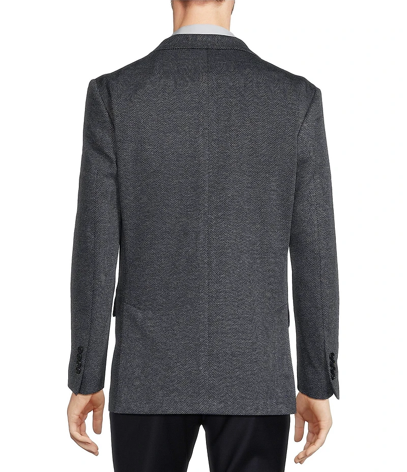 Hickey Freeman Classic Fit Herringbone Pattern Sport Coat