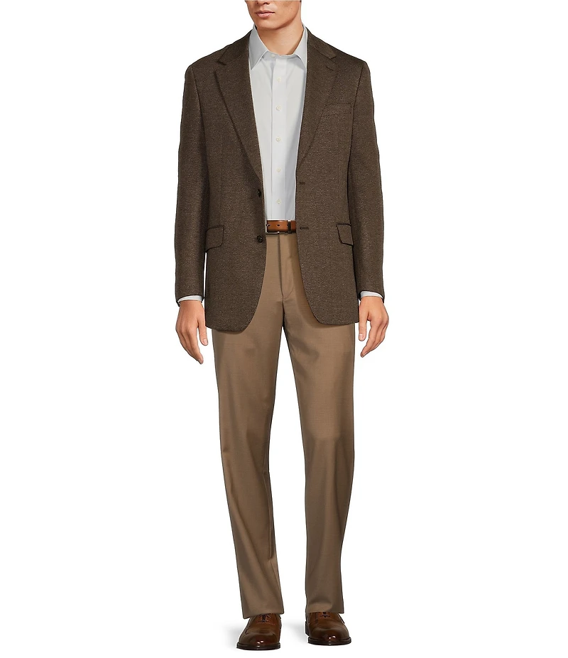 Hickey Freeman Classic Fit Herringbone Pattern Sport Coat