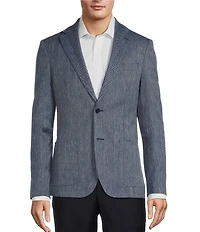 Hickey Freeman Classic Fit Linen Blend Herringbone Sport Coat