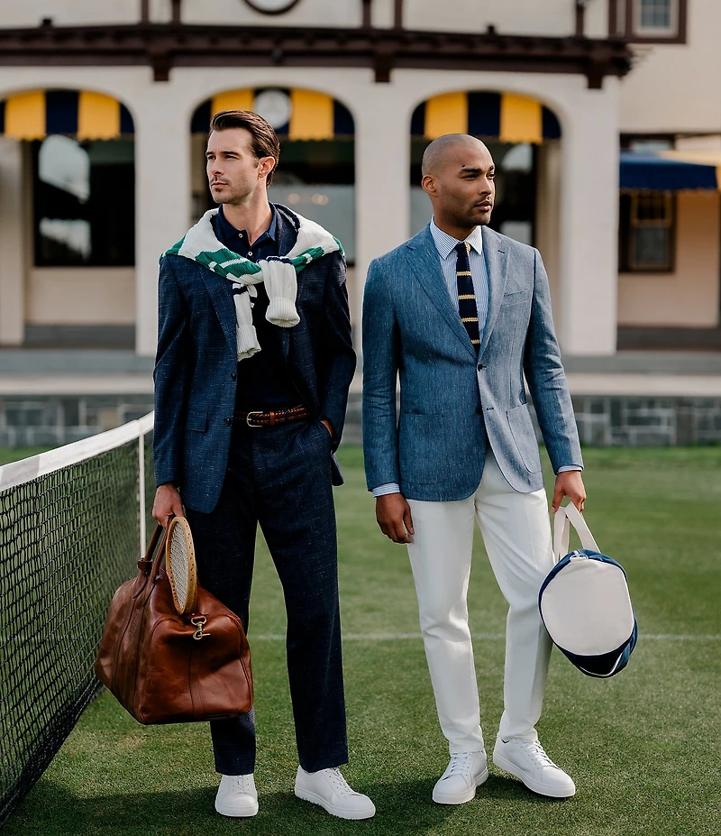 Hickey Freeman Classic Fit Linen Blend Herringbone Sport Coat