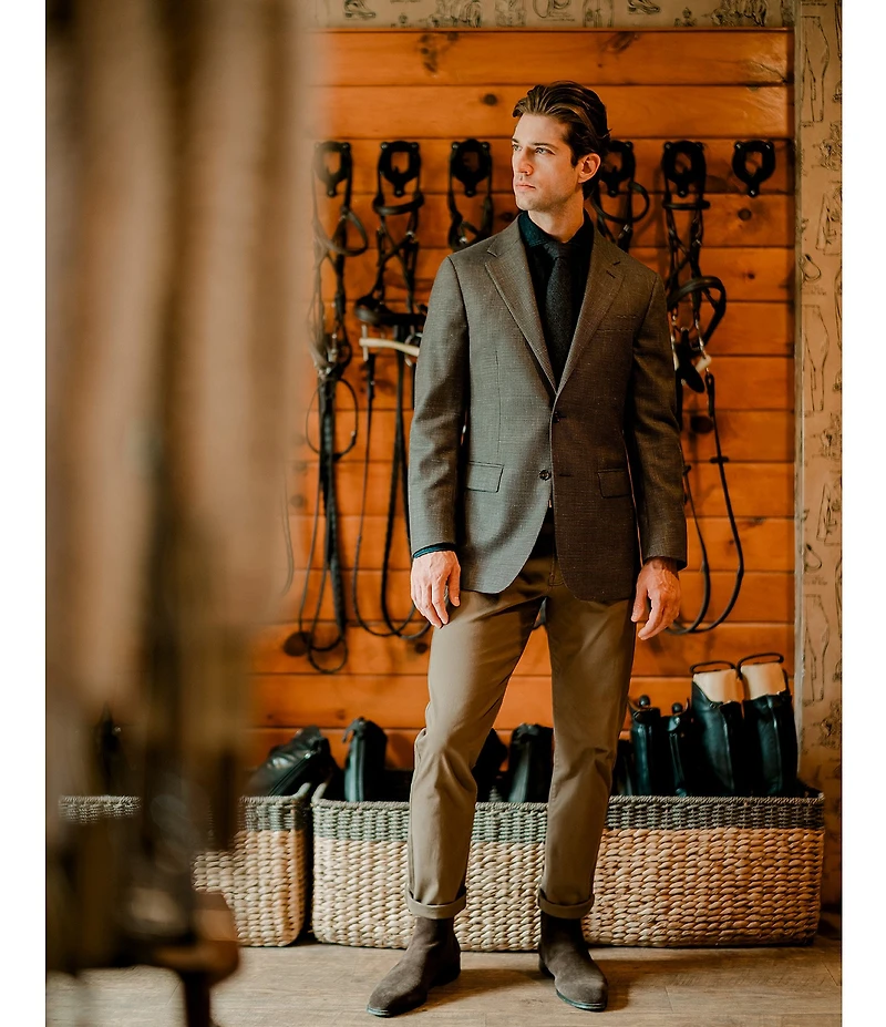 Hickey Freeman Classic Fit Houndstooth Pattern Sport Coat
