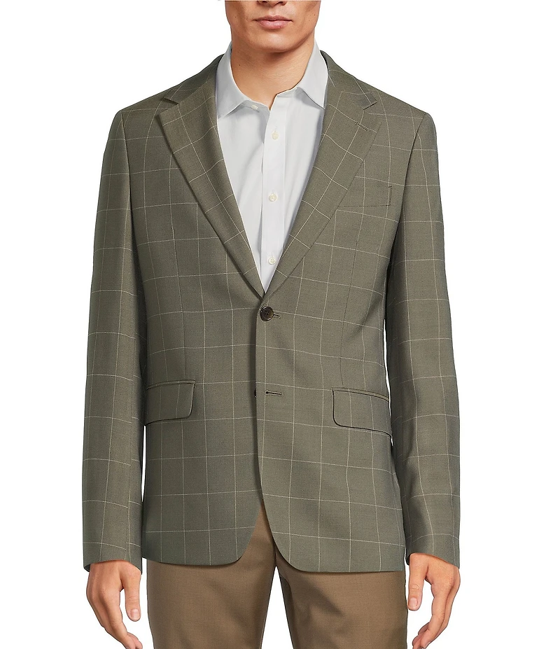 Hickey Freeman Classic Fit Large Windowpane Sport Coat