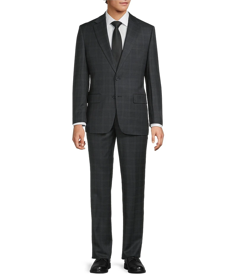 Hickey Freeman Classic Fit Plaid Print 2-Piece Suit