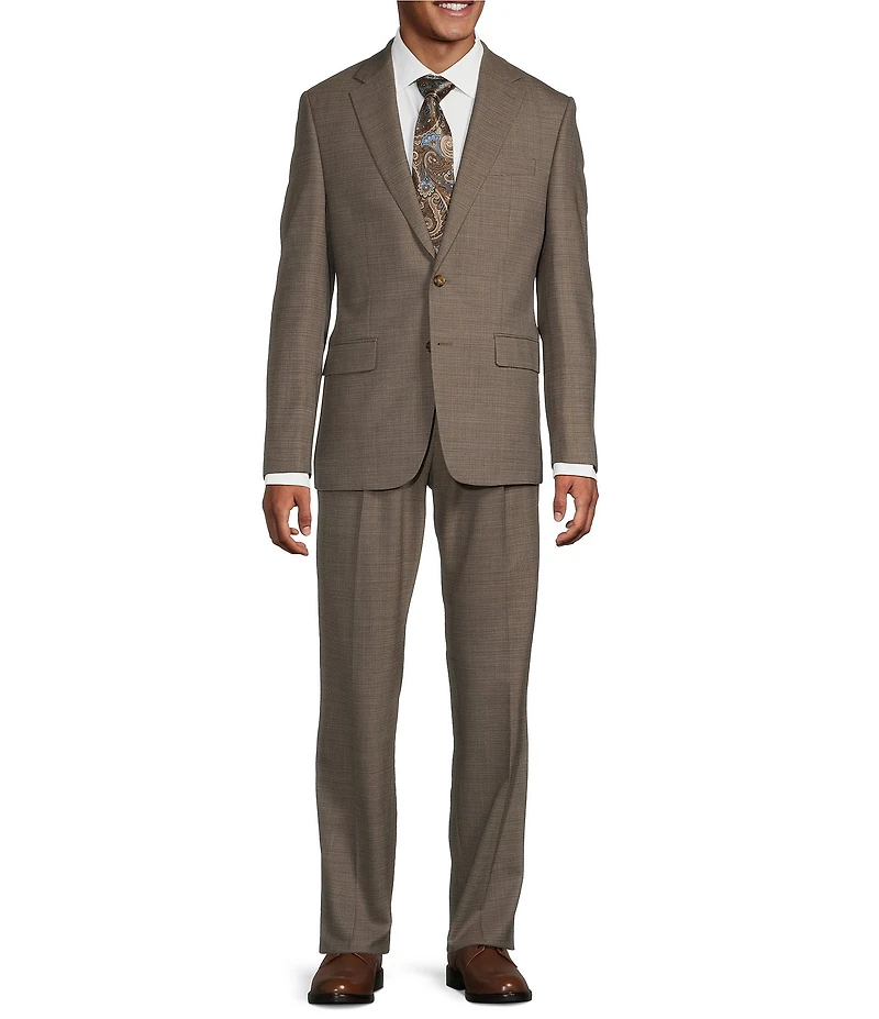 Hickey Freeman Classic Fit Reverse Pleat Front Solid 2 Piece Suit