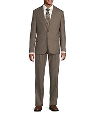 Hickey Freeman Classic Fit Reverse Pleat Front Solid 2 Piece Suit
