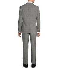 Hickey Freeman Classic Fit Reverse Pleat Front Windowpane 2 Piece Suit