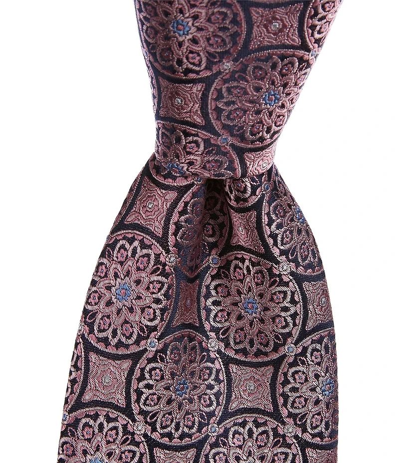 Hickey Freeman Classic Medallion 3 1/4#double; Silk Tie