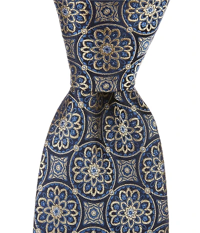 Hickey Freeman Classic Medallion 3 1/4#double; Silk Tie