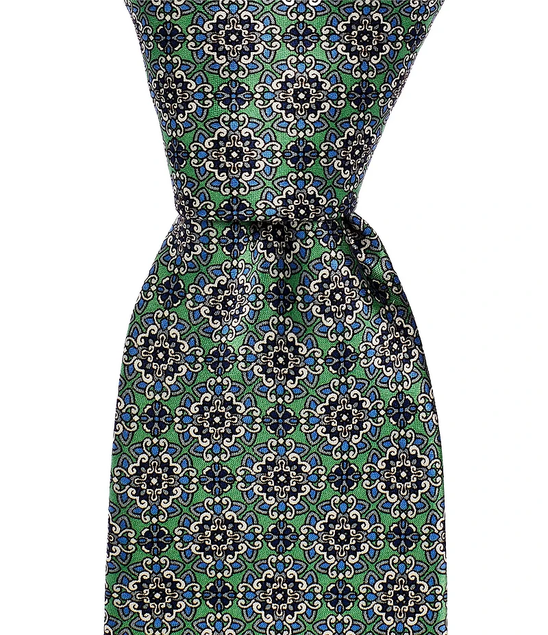 Hickey Freeman Connected Medallion 3 1/4#double; Silk Tie