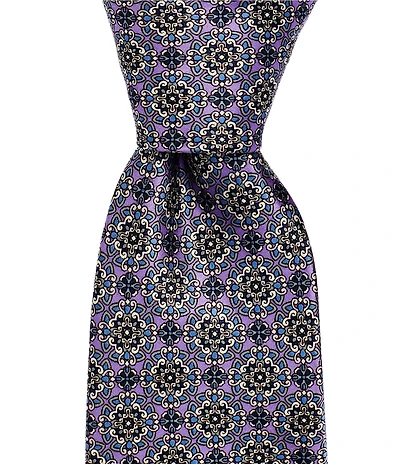 Hickey Freeman Connected Medallion 3 1/4#double; Silk Tie