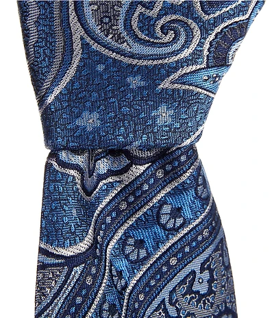 Hickey Freeman Exploded Paisley 3 1/4#double; Woven Silk Tie