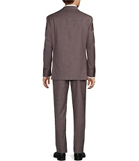 Hickey Freeman Flat Front Plaid Print 2-Piece Suit