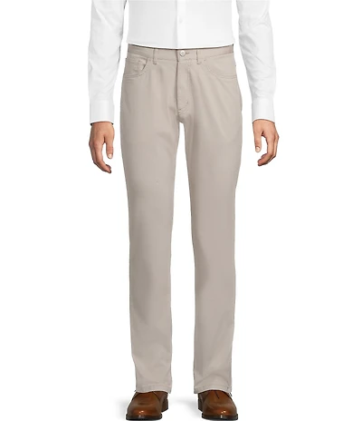 Hickey Freeman Flat Front Twill Solid Dress Pants