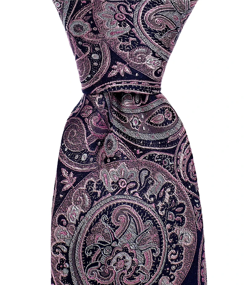 Hickey Freeman Grand Paisley 3 1/4#double; Silk Tie