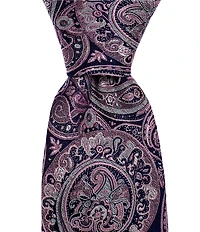 Hickey Freeman Grand Paisley 3 1/4#double; Silk Tie