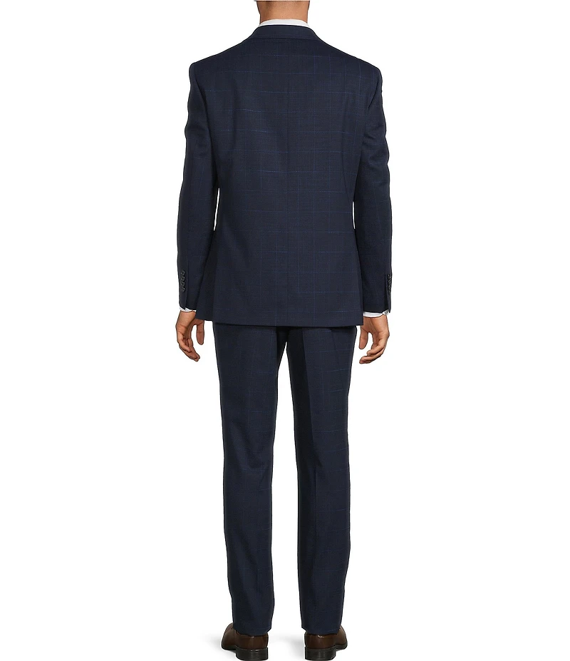 Hickey Freeman Harvard Classic Fit Flat Front Plaid 2-Piece Suit