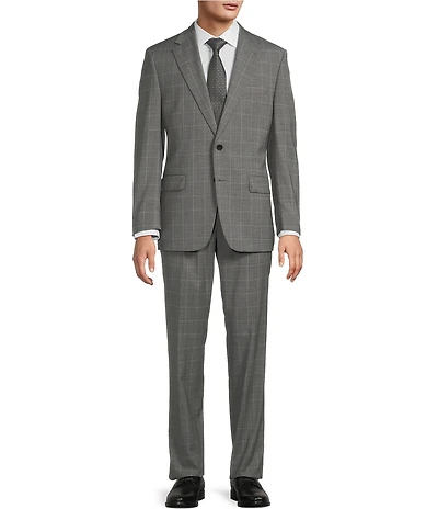 Hickey Freeman Harvard Classic Fit Flat Front Plaid 2-Piece Suit