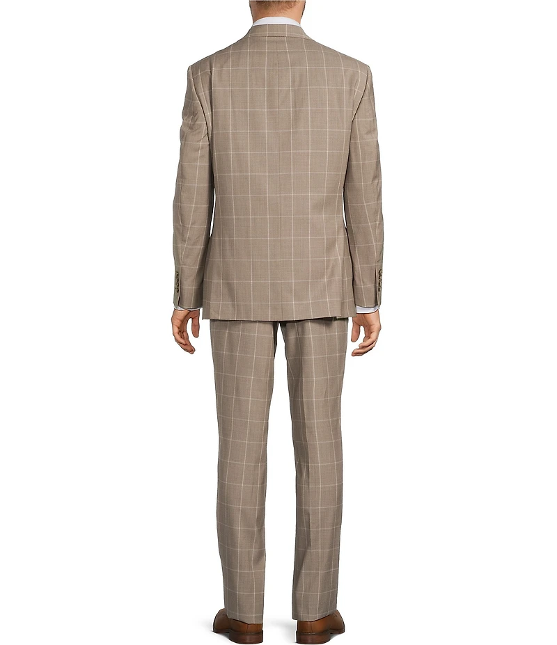 Hickey Freeman Harvard Classic Fit Flat Front Plaid Print 2-Piece Suit