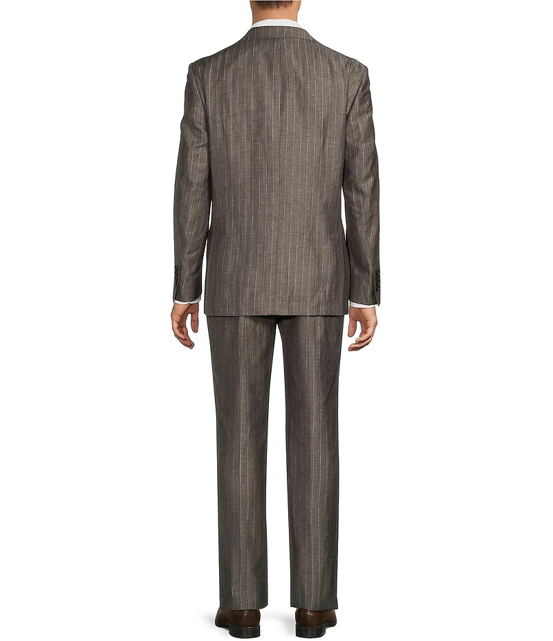 Hickey Freeman Hersch Classic Fit Flat Front Striped 2-Piece Suit
