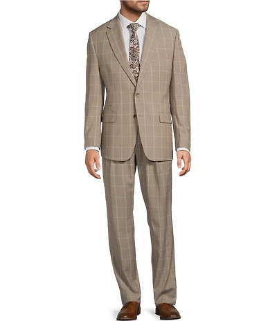 Hickey Freeman Hickey Classic Fit Flat Front Reverse Pleat Plaid Print 2-Piece Suit