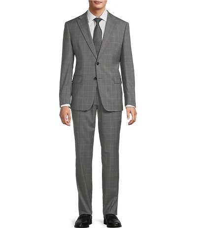 Hickey Freeman Hudson Modern Fit Flat Front Plaid 2-Piece Suit