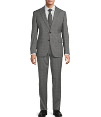 Hickey Freeman Hudson Modern Fit Flat Front Plaid 2-Piece Suit