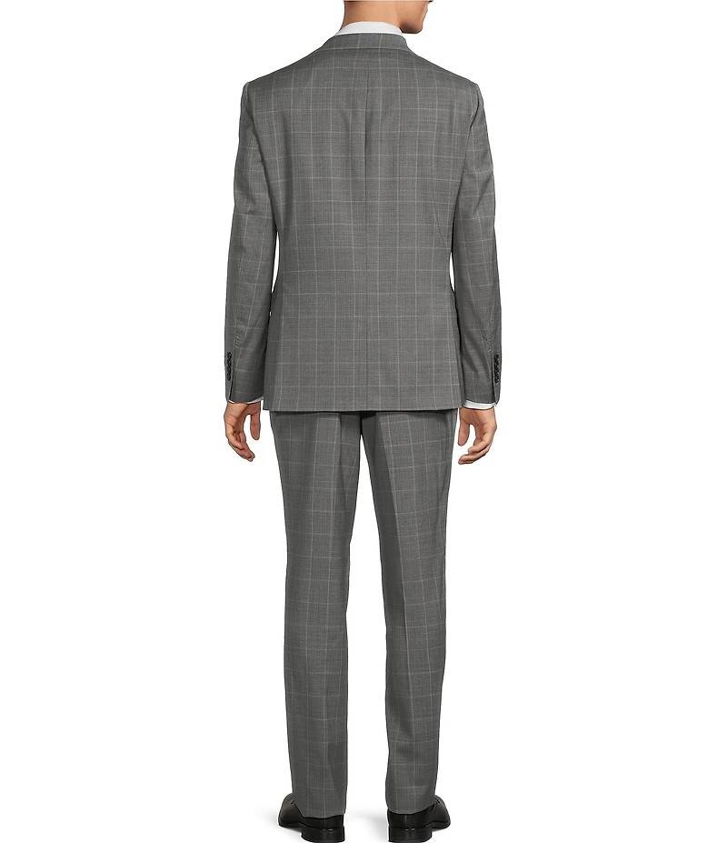 Hickey Freeman Hudson Modern Fit Flat Front Plaid 2-Piece Suit