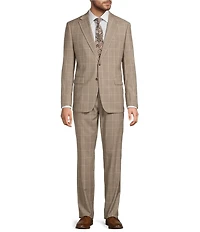 Hickey Freeman Hudson Modern Fit Flat Front Plaid 2-Piece Suit
