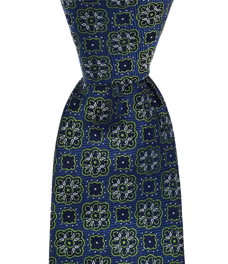 Hickey Freeman Medallion 3 1/4#double; Silk Tie