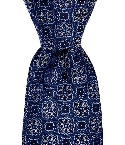 Hickey Freeman Medallion 3 1/4#double; Silk Tie