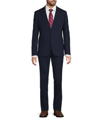 Hickey Freeman Modern Fit Flat Front Houndstooth 2 Piece Suit
