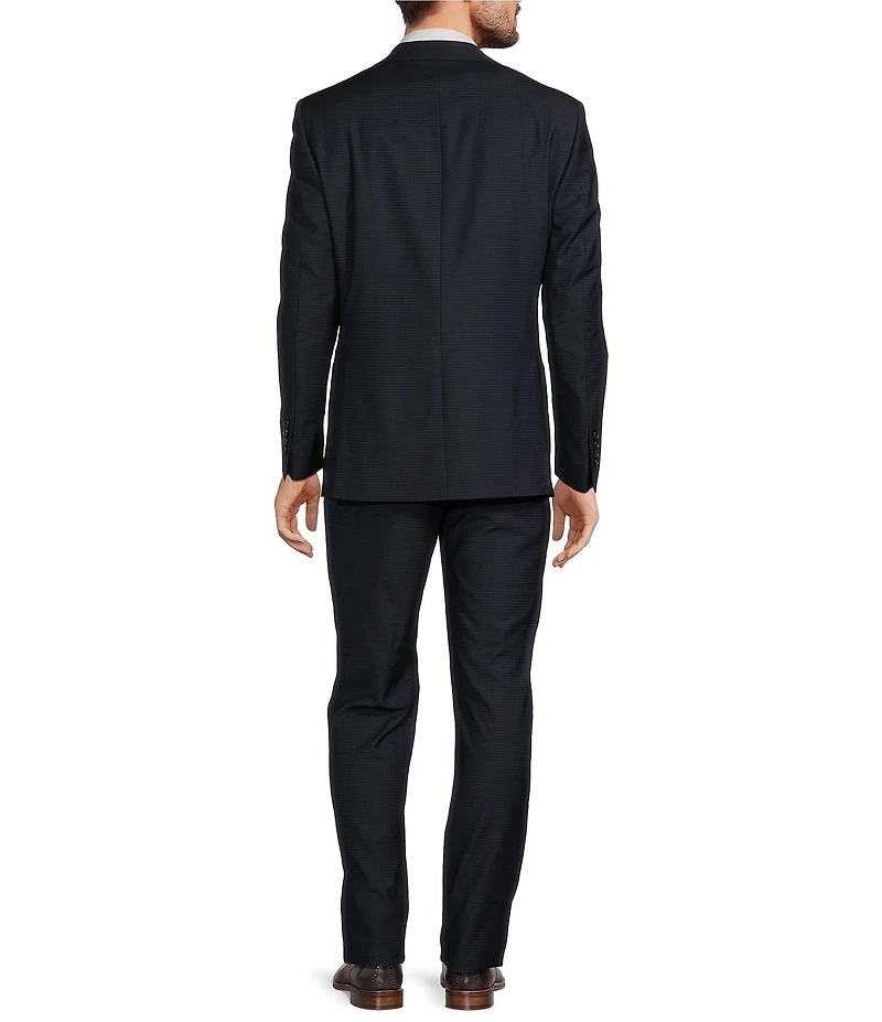 Hickey Freeman Modern Fit Flat Front Mini Check Pattern 2-Piece Suit