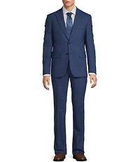 Hickey Freeman Modern Fit Flat Front Notch Lapel Plaid 2 Piece Suit