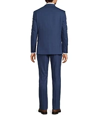 Hickey Freeman Modern Fit Flat Front Notch Lapel Plaid 2 Piece Suit