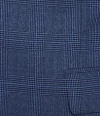 Hickey Freeman Modern Fit Flat Front Notch Lapel Plaid 2 Piece Suit