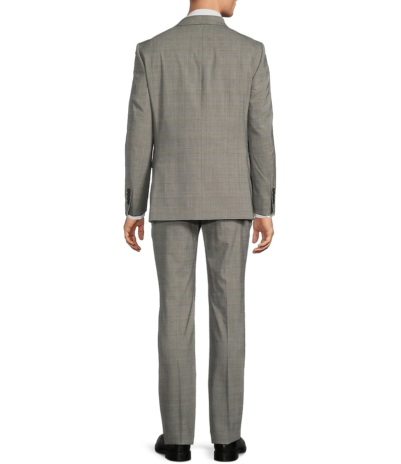 Hickey Freeman Modern Fit Flat Front Plaid 2 Piece Suit
