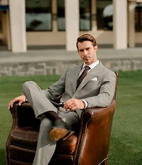 Hickey Freeman Modern Fit Flat Front Plaid 2 Piece Suit
