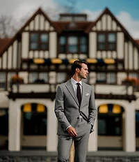 Hickey Freeman Modern Fit Flat Front Plaid 2 Piece Suit