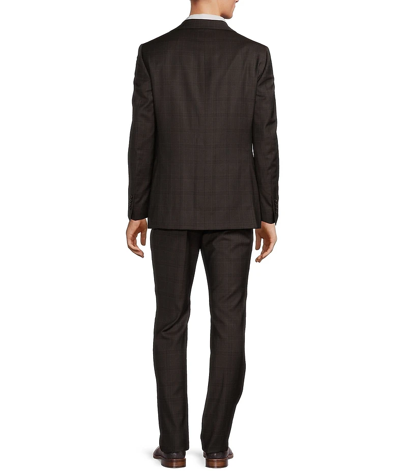 Hickey Freeman Modern Fit Flat Front Plaid Pattern 2-Piece Suit