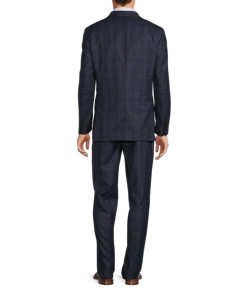 Hickey Freeman Modern Fit Flat Front Plaid Print 2-Piece Suit