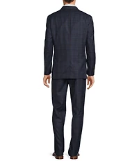 Hickey Freeman Modern Fit Flat Front Plaid Print 2-Piece Suit