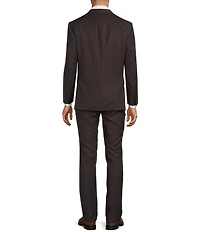 Hickey Freeman Modern Fit Flat Front Peak Lapel Solid 2-Piece Suit