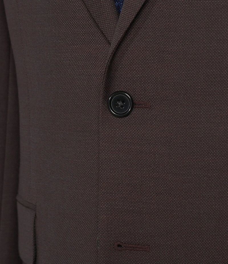 Hickey Freeman Modern Fit Flat Front Peak Lapel Solid 2-Piece Suit