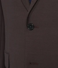 Hickey Freeman Modern Fit Flat Front Peak Lapel Solid 2-Piece Suit