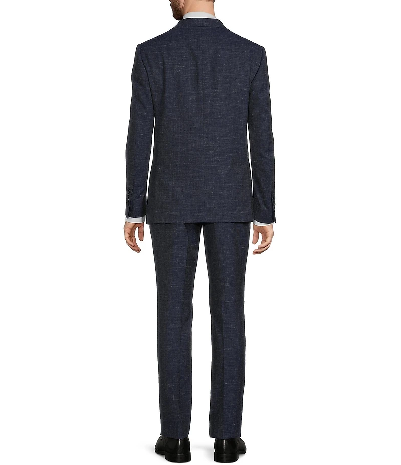 Hickey Freeman Modern Fit Flat Front Solid Linen Wool Blend 2-Piece Suit