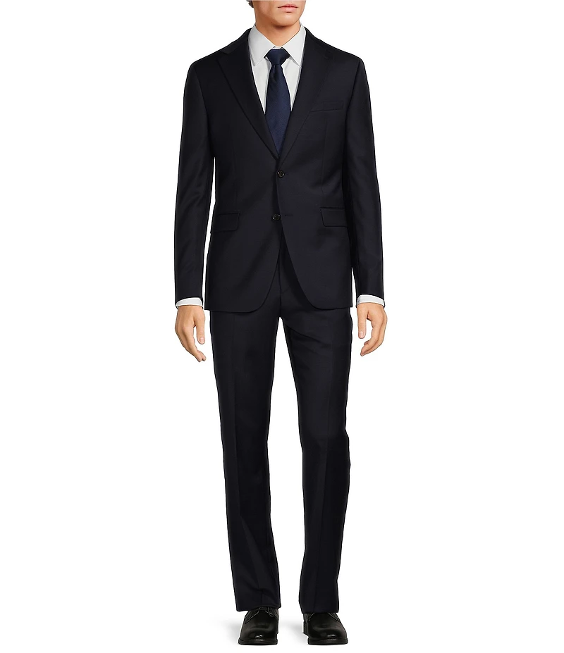 Hickey Freeman Modern Fit Flat Front Solid 2-Piece Suit